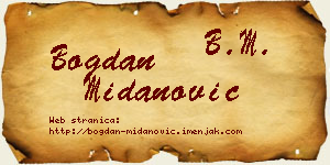Bogdan Midanović vizit kartica